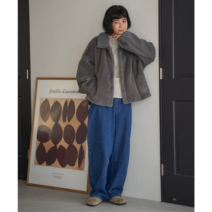 ファーボア切り替えコクーンブルゾン | Lbc with Life | 詳細画像9 