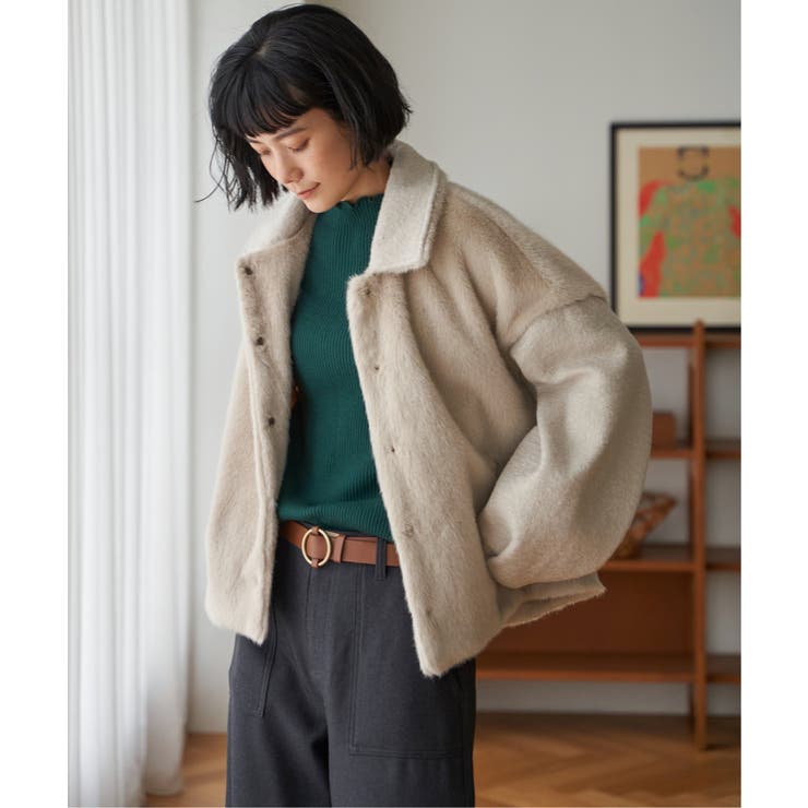 ファーボア切り替えコクーンブルゾン | Lbc with Life | 詳細画像12 