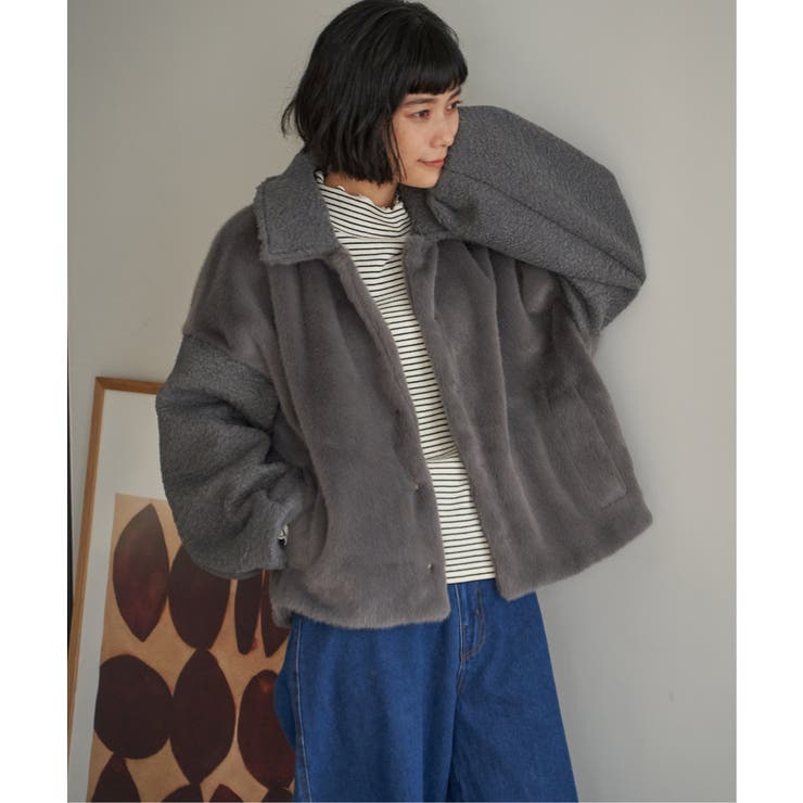 ファーボア切り替えコクーンブルゾン | Lbc with Life | 詳細画像4 