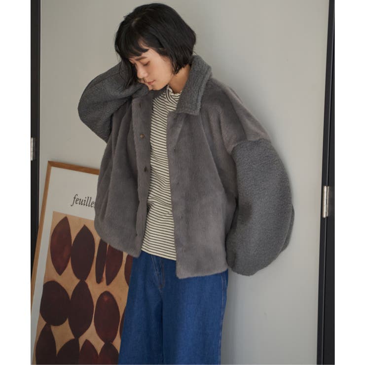 ファーボア切り替えコクーンブルゾン | Lbc with Life | 詳細画像5 