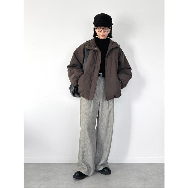 ダークブラウン | スタンドネックワッシャーナカワタブルゾン | Lbc with Life