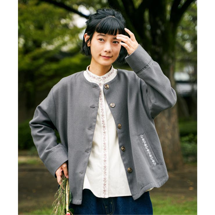 エクリュ ノーカラーブルゾン | Lbc with Life | 詳細画像11 