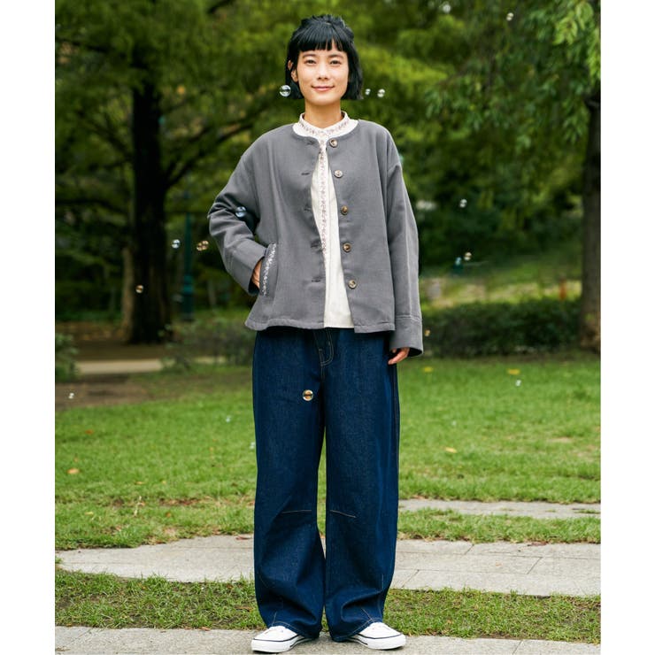 エクリュ ノーカラーブルゾン | Lbc with Life | 詳細画像13 