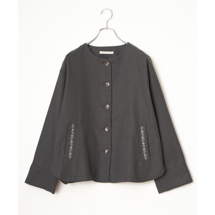 エクリュ ノーカラーブルゾン | Lbc with Life | 詳細画像16 