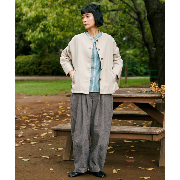 エクリュ ノーカラーブルゾン | Lbc with Life | 詳細画像6 