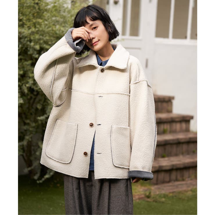 ボアコーデュロイリバーシブル襟付きジャケット | Lbc with Life | 詳細画像7 