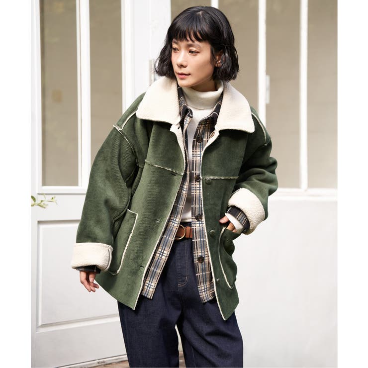 ボアコーデュロイリバーシブル襟付きジャケット | Lbc with Life | 詳細画像13 