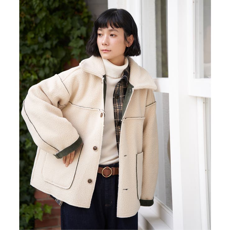 ボアコーデュロイリバーシブル襟付きジャケット | Lbc with Life | 詳細画像15 