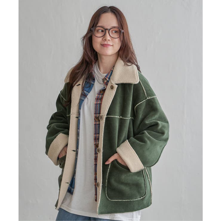 ボアコーデュロイリバーシブル襟付きジャケット | Lbc with Life | 詳細画像17 