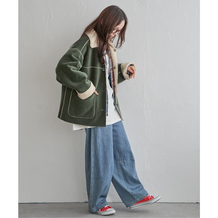 ボアコーデュロイリバーシブル襟付きジャケット | Lbc with Life | 詳細画像18 