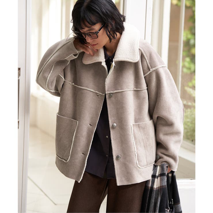 ボアコーデュロイリバーシブル襟付きジャケット | Lbc with Life | 詳細画像20 