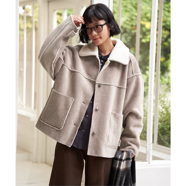 ボアコーデュロイリバーシブル襟付きジャケット | Lbc with Life | 詳細画像21 