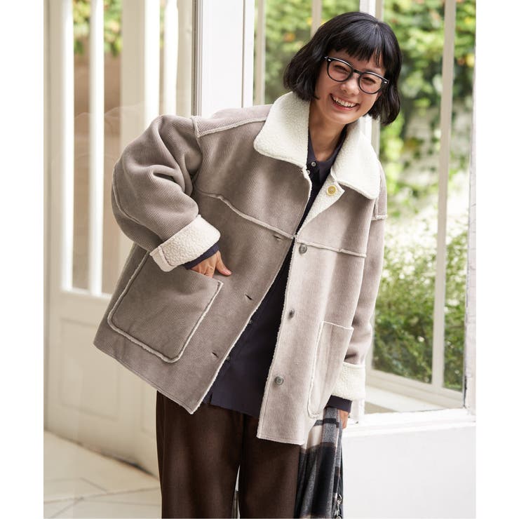 ボアコーデュロイリバーシブル襟付きジャケット | Lbc with Life | 詳細画像22 