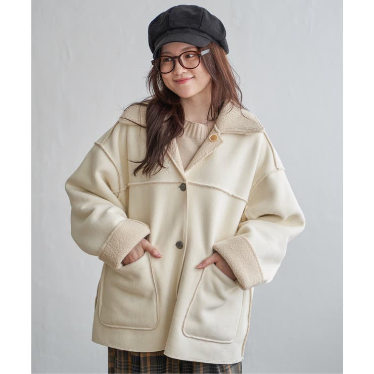 ボアコーデュロイリバーシブル襟付きジャケット | Lbc with Life | 詳細画像26 