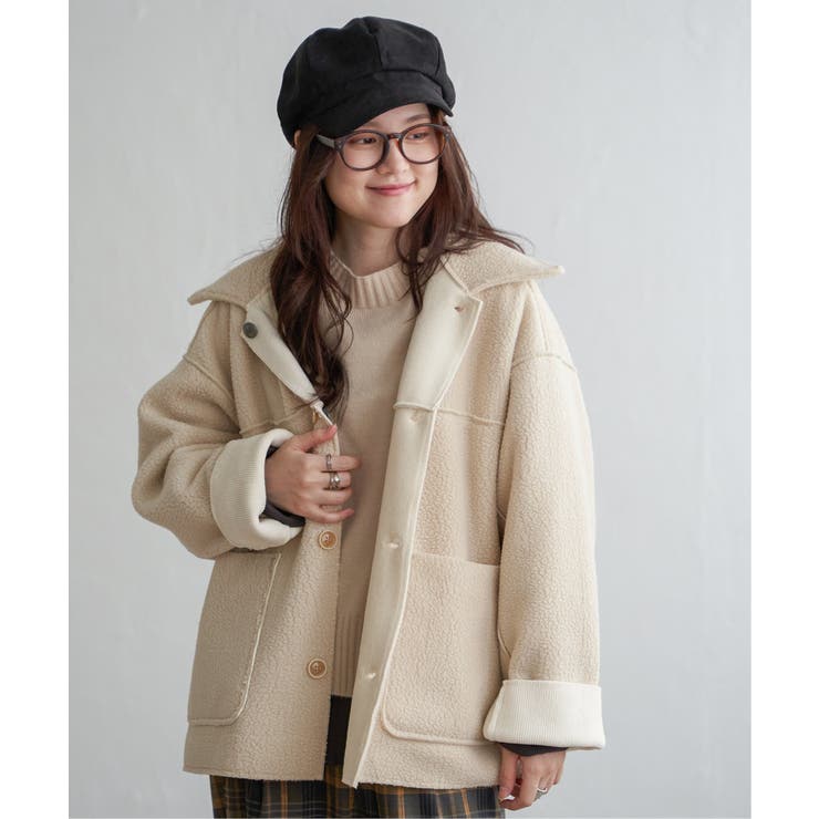 ボアコーデュロイリバーシブル襟付きジャケット | Lbc with Life | 詳細画像27 