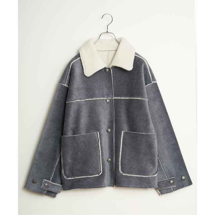 ボアコーデュロイリバーシブル襟付きジャケット | Lbc with Life | 詳細画像30 