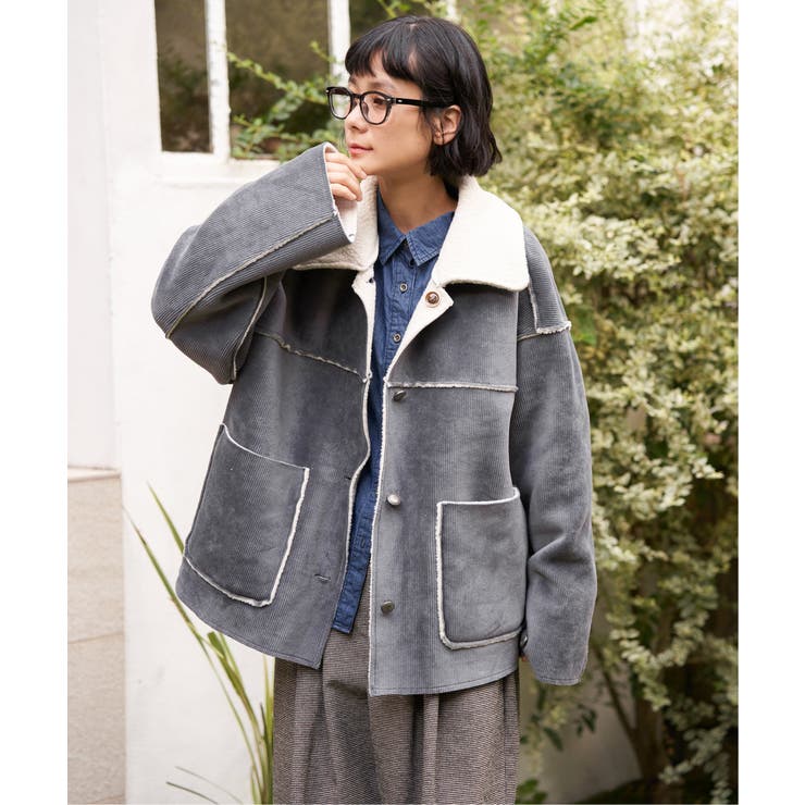 ボアコーデュロイリバーシブル襟付きジャケット | Lbc with Life | 詳細画像2 