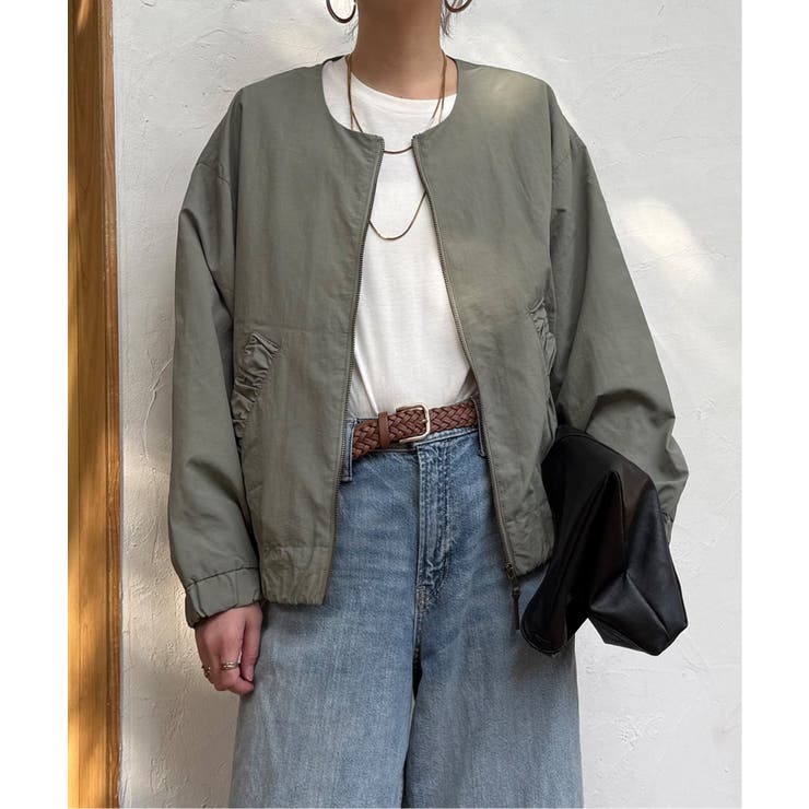 カーキ | ナイロンシャーリングブルゾン | Lbc with Life