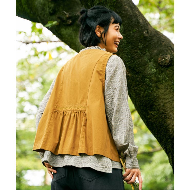 エクリュ パッカリング深Vベスト | Lbc with Life | 詳細画像8 