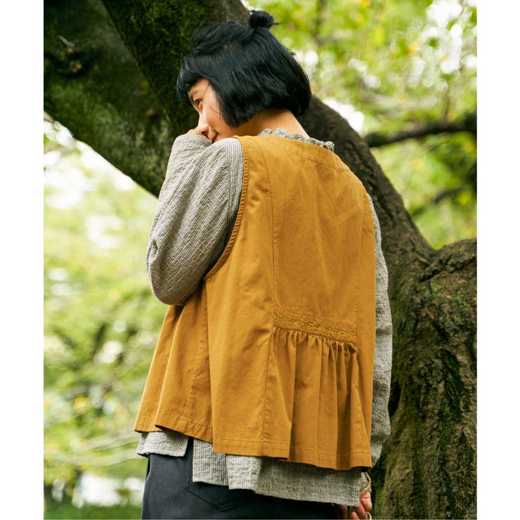 エクリュ パッカリング深Vベスト | Lbc with Life | 詳細画像9 