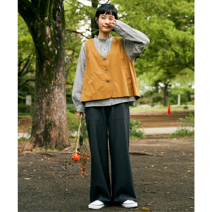 エクリュ パッカリング深Vベスト | Lbc with Life | 詳細画像10 