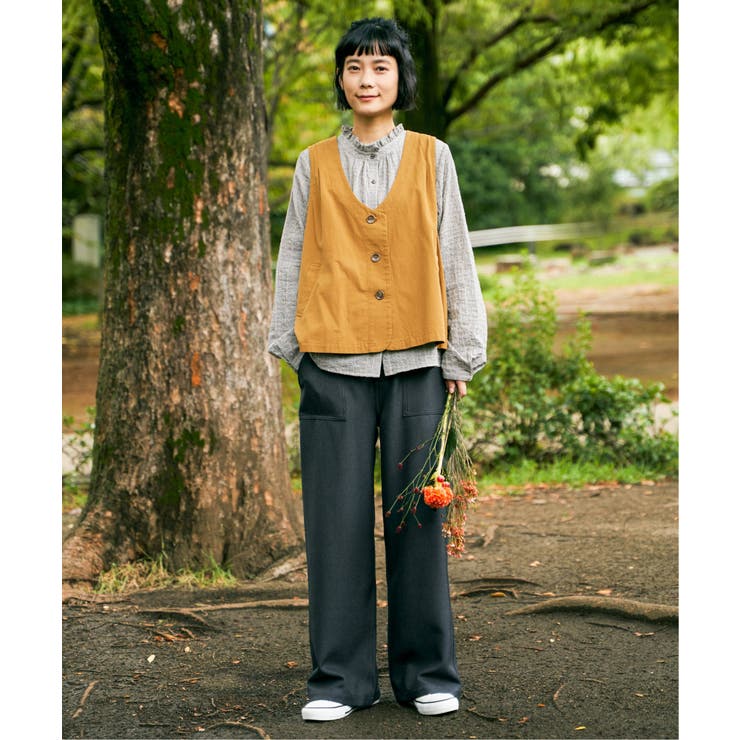 エクリュ パッカリング深Vベスト | Lbc with Life | 詳細画像12 