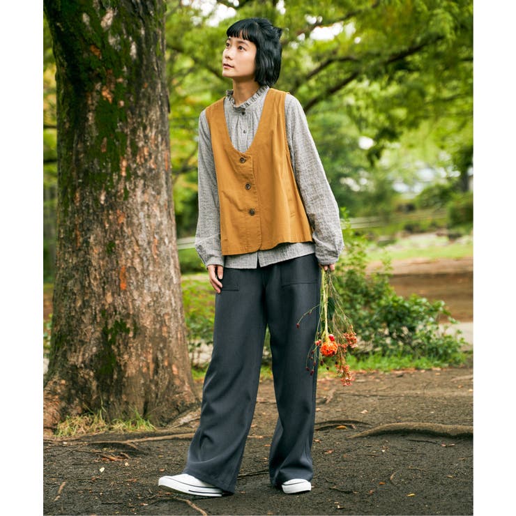 エクリュ パッカリング深Vベスト | Lbc with Life | 詳細画像13 