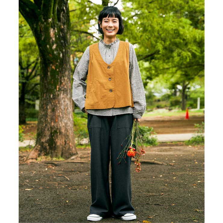 エクリュ パッカリング深Vベスト | Lbc with Life | 詳細画像14 