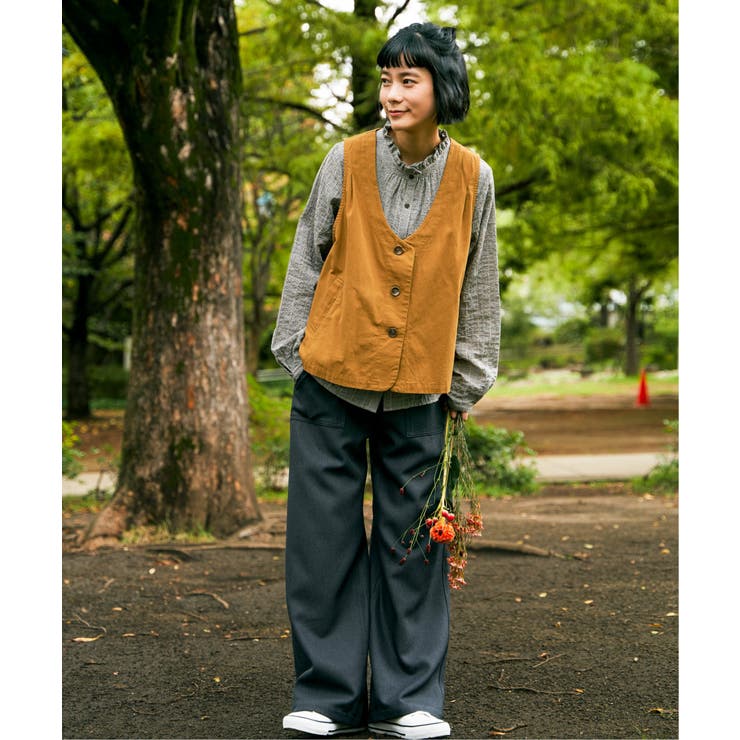 エクリュ パッカリング深Vベスト | Lbc with Life | 詳細画像15 