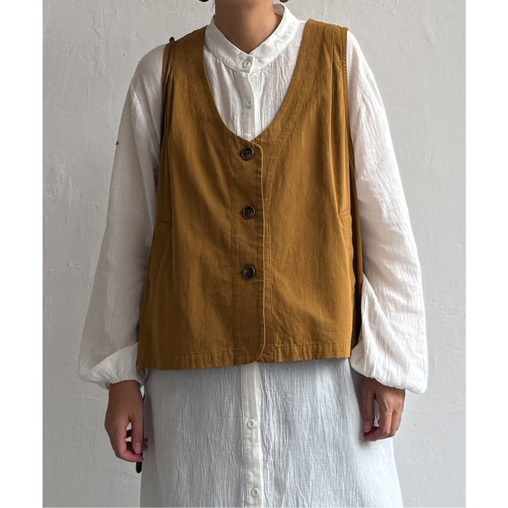 エクリュ パッカリング深Vベスト | Lbc with Life | 詳細画像16 