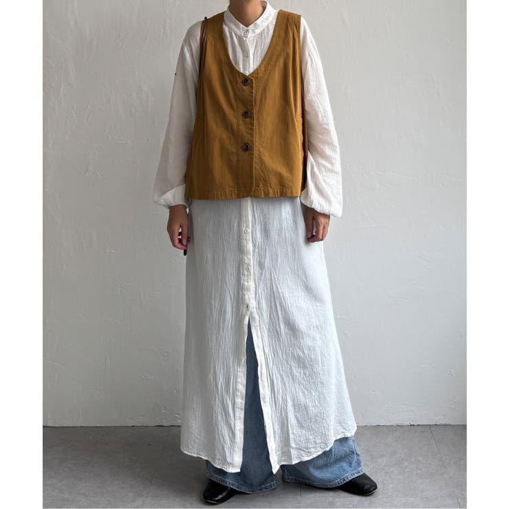 エクリュ パッカリング深Vベスト | Lbc with Life | 詳細画像17 