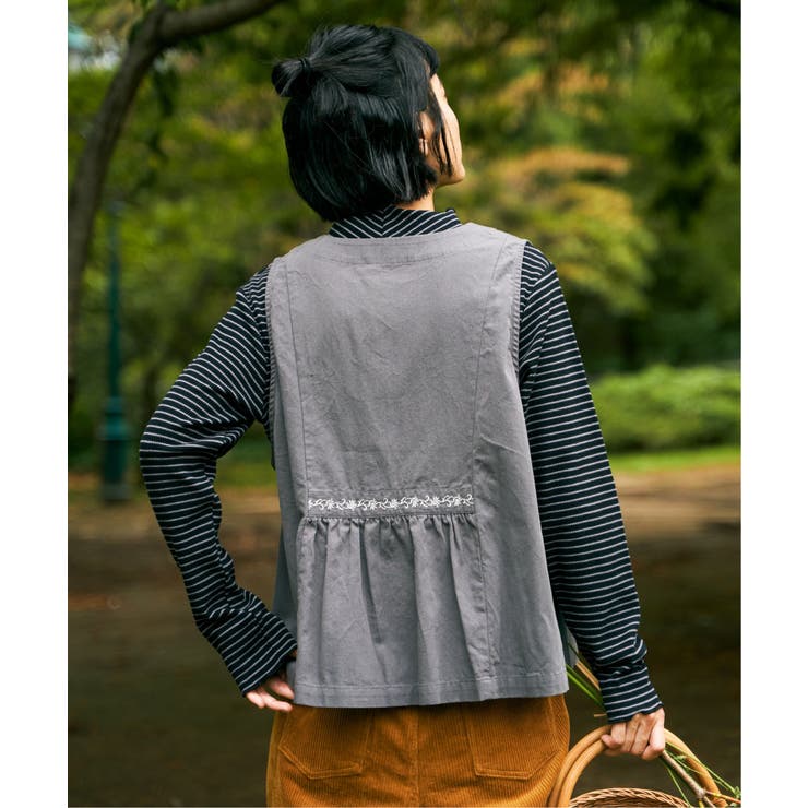 エクリュ パッカリング深Vベスト | Lbc with Life | 詳細画像21 