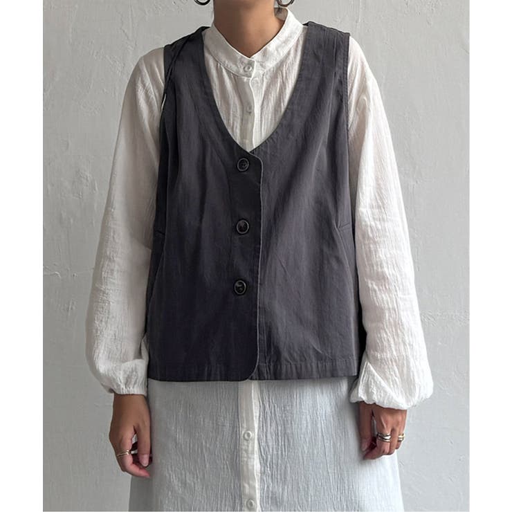 エクリュ パッカリング深Vベスト | Lbc with Life | 詳細画像27 