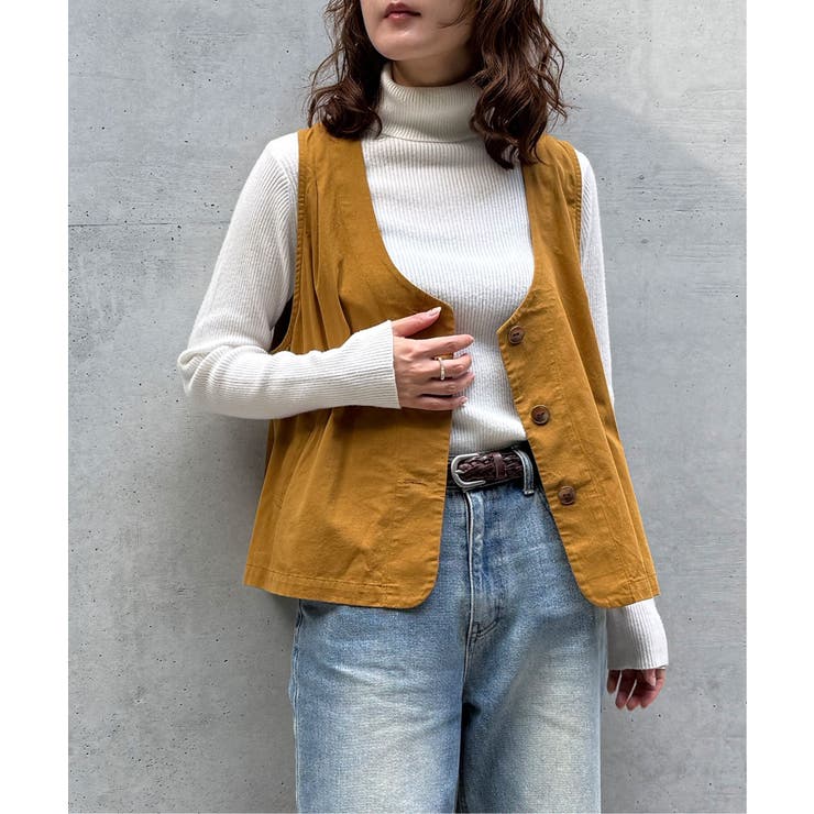 エクリュ パッカリング深Vベスト | Lbc with Life | 詳細画像1 