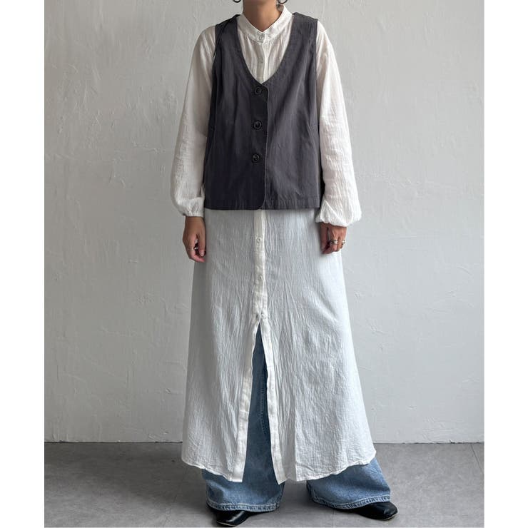 エクリュ パッカリング深Vベスト | Lbc with Life | 詳細画像28 