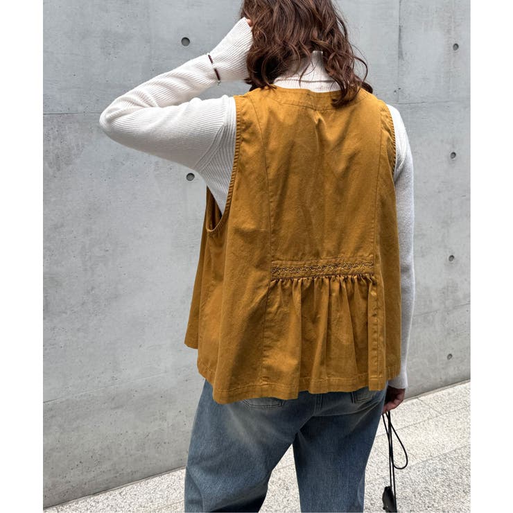 エクリュ パッカリング深Vベスト | Lbc with Life | 詳細画像2 