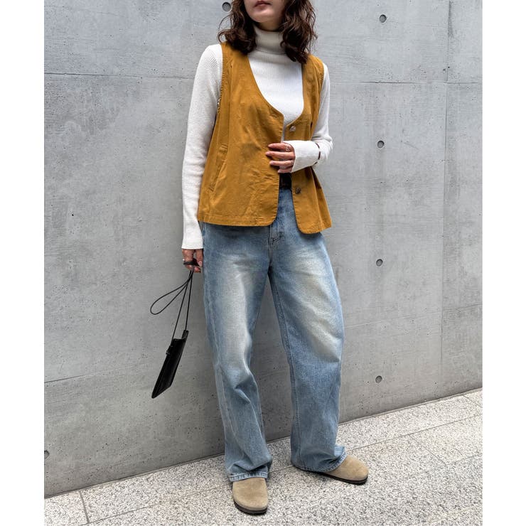 エクリュ パッカリング深Vベスト | Lbc with Life | 詳細画像3 