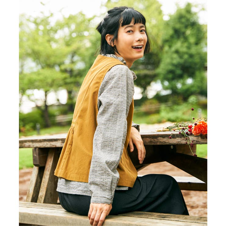 エクリュ パッカリング深Vベスト | Lbc with Life | 詳細画像6 