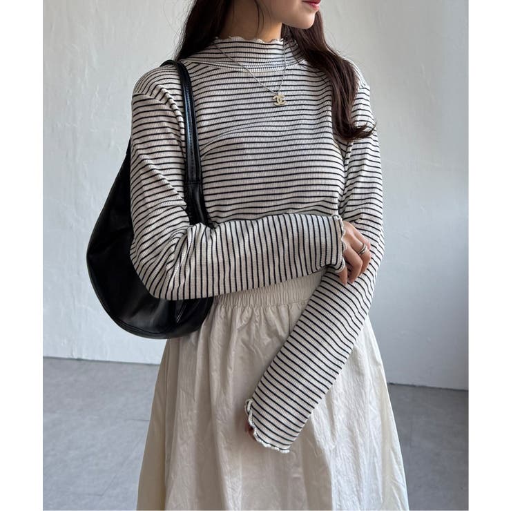 ホワイト | ミニワッフルタートルボーダーロンT | Lbc with Life