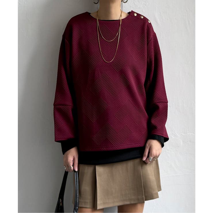 幾何学ジャカード袖パフプルオーバー | Lbc with Life | 詳細画像8 