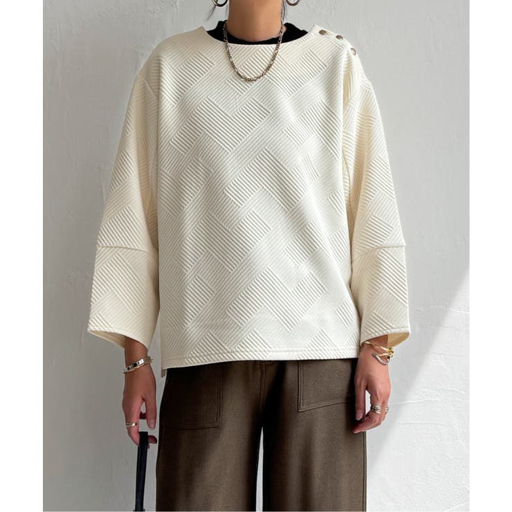 幾何学ジャカード袖パフプルオーバー | Lbc with Life | 詳細画像12 