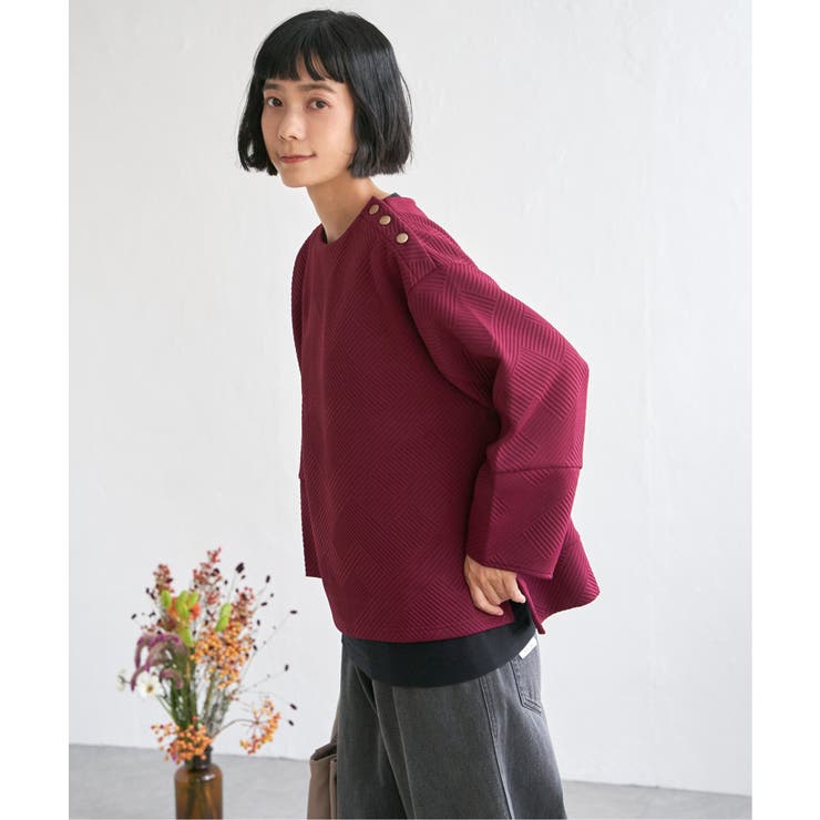 幾何学ジャカード袖パフプルオーバー | Lbc with Life | 詳細画像2 