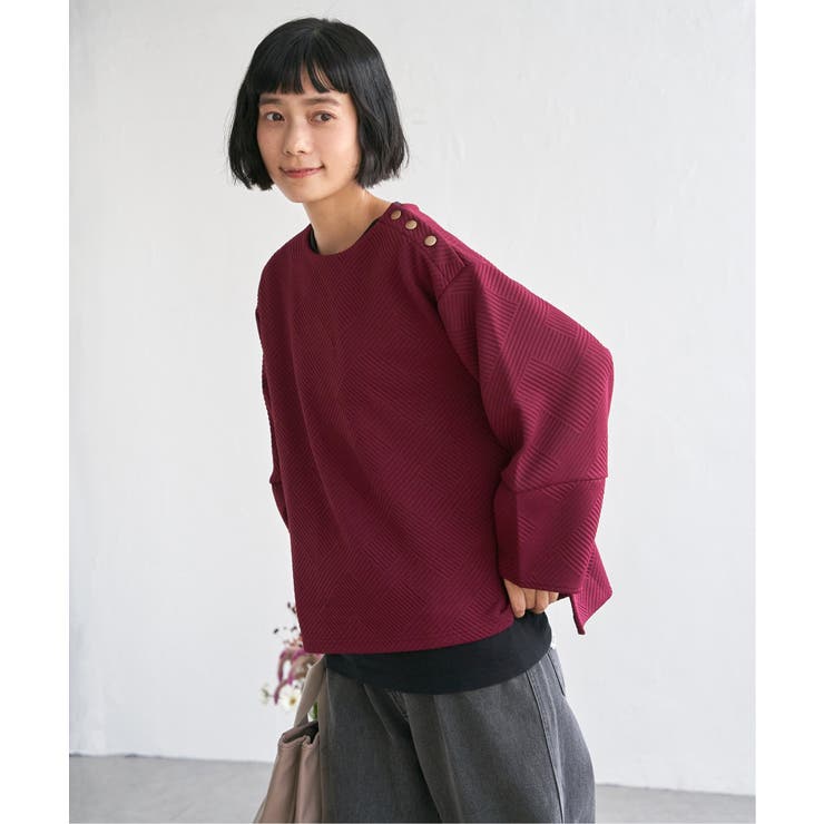 幾何学ジャカード袖パフプルオーバー | Lbc with Life | 詳細画像3 