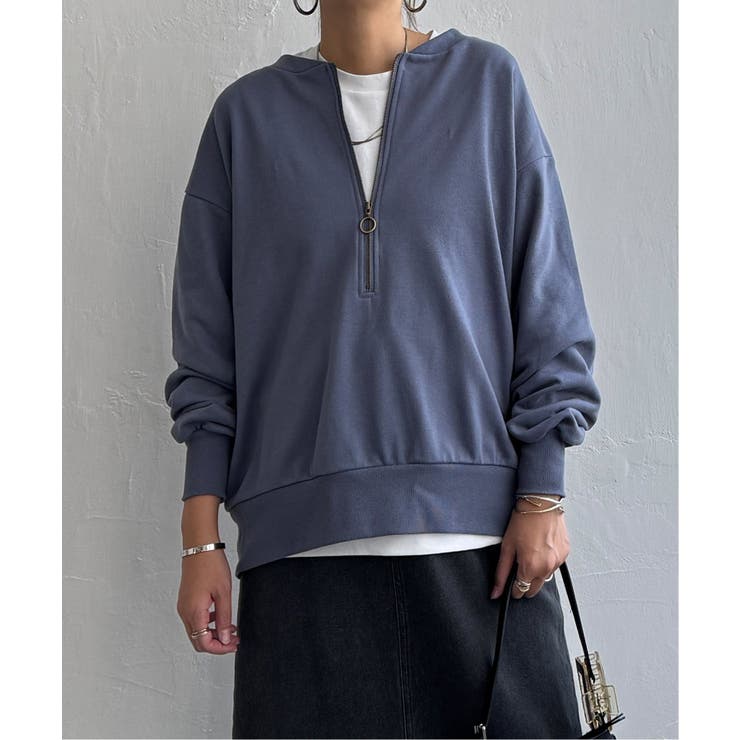 ブルー | ハーフジップ裏毛プルオーバー | Lbc with Life