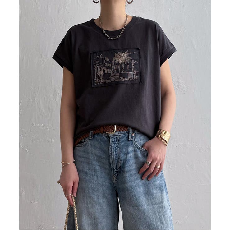 冷感フレンチスリーブ刺繍Tシャツ | Lbc with Life | 詳細画像10 