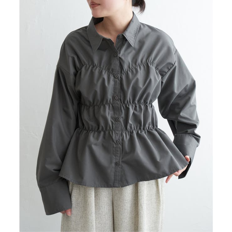 チャコール | ブロードシャーリングシャツ | VENCE share style【WOMEN】