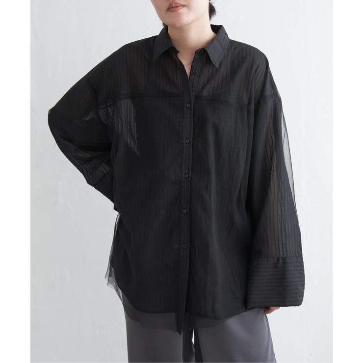 ArgueCulture口紅の跡♡ストライプシャツ 上品黒 楽天市場】UNUSED アンユーズド ストライプシャツ 長袖 シルク混