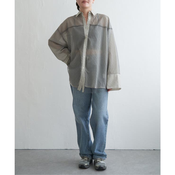 ArgueCulture口紅の跡♡ストライプシャツ 上品 赤 ストライプシャツ | Pay ID
