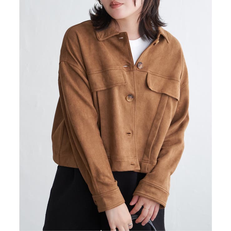 キャメル | カットスェードオーバーシャツ | VENCE share style【WOMEN】