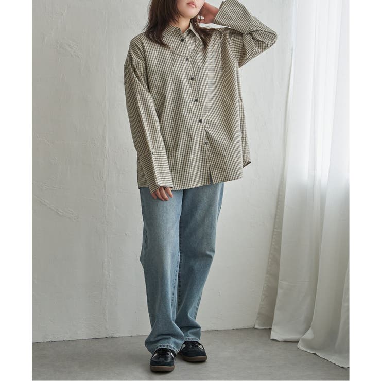 チェックオーバーサイズPKシャツ | VENCE share style【WOMEN】 | 詳細画像9 